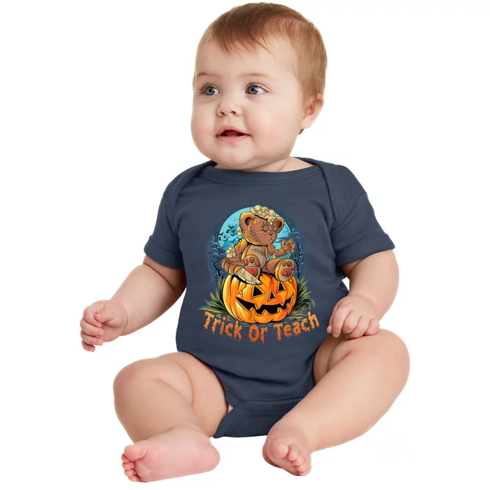 Trick or Teach Funny Halloween for Teachers Baby Bodysuit