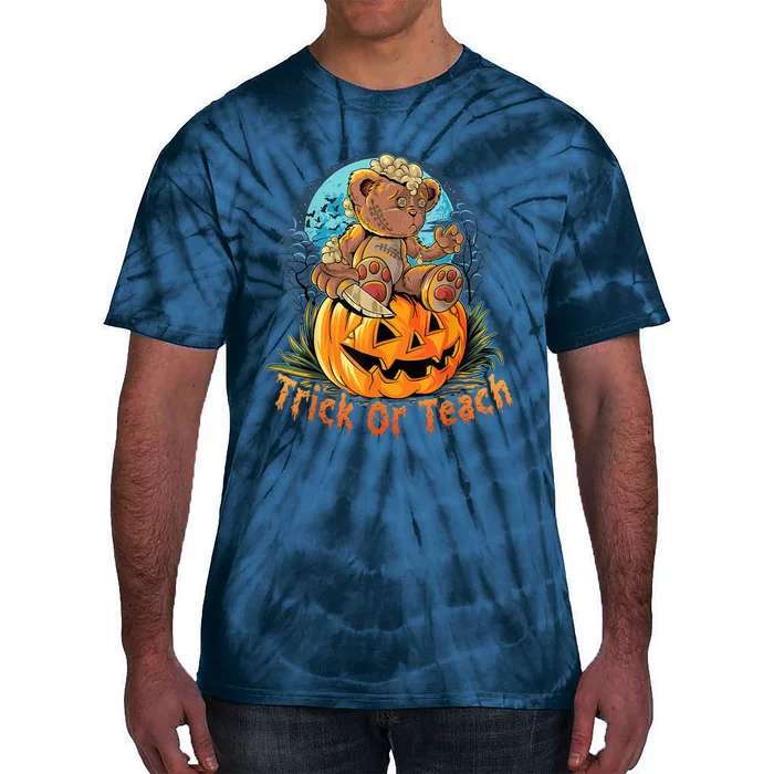 Trick or Teach Funny Halloween for Teachers Tie-Dye T-Shirt