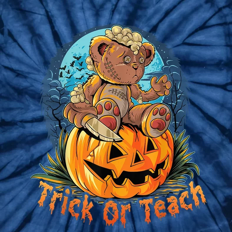 Trick or Teach Funny Halloween for Teachers Tie-Dye T-Shirt