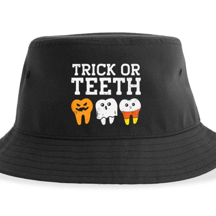 Trick Or Teeth Funny Dental Halloween Treat Dentist Gift Sustainable Bucket Hat