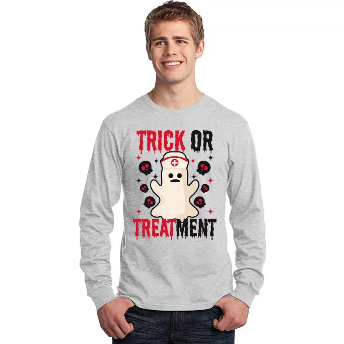 Trick Or Treatt Design Halloween Nurse Great Gift Tall Long Sleeve T-Shirt