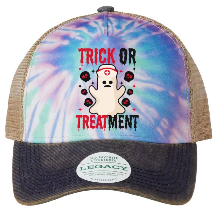 Trick Or Treatt Design Halloween Nurse Great Gift Legacy Tie Dye Trucker Hat