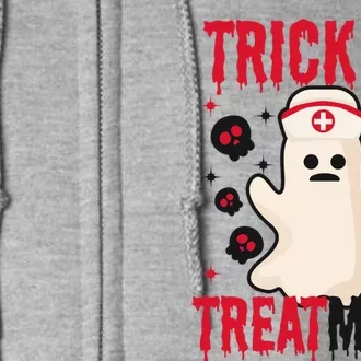 Trick Or Treatt Design Halloween Nurse Great Gift Full Zip Hoodie