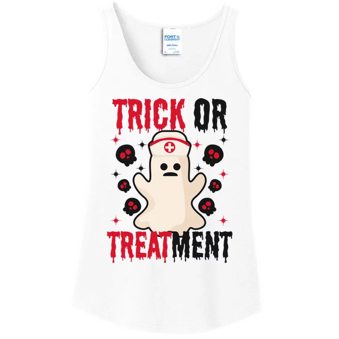 Trick Or Treatt Design Halloween Nurse Great Gift Ladies Essential Tank