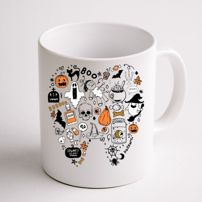 Trick Or Teeth Dental Squad Funny Dentist Halloween Costumes Gift Front & Back Coffee Mug