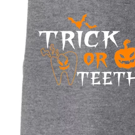 Trick Or Teeth Dentist Hygienist Halloween Costume Gift Doggie 3-End Fleece Hoodie