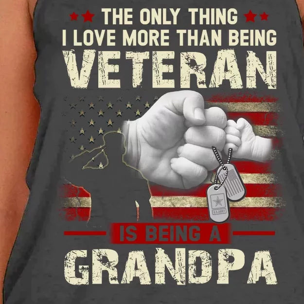 The Only Thing I Love More Than Being A Veteran Grandpa Women's Knotted Racerback Tank