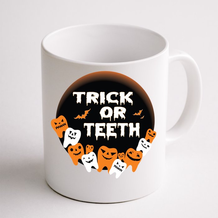 Trick Or Teeth Dentist Hygienist Halloween Costume Gift Front & Back Coffee Mug