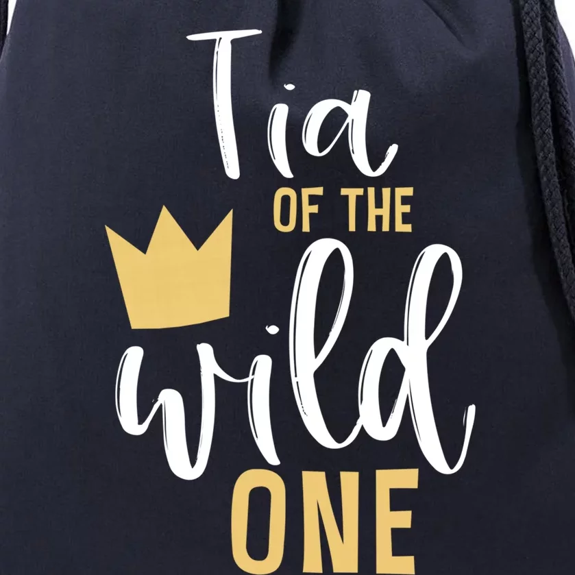 Tia Of The Wild One Matching 1st Birthday First Thing Aunt Gift Drawstring Bag