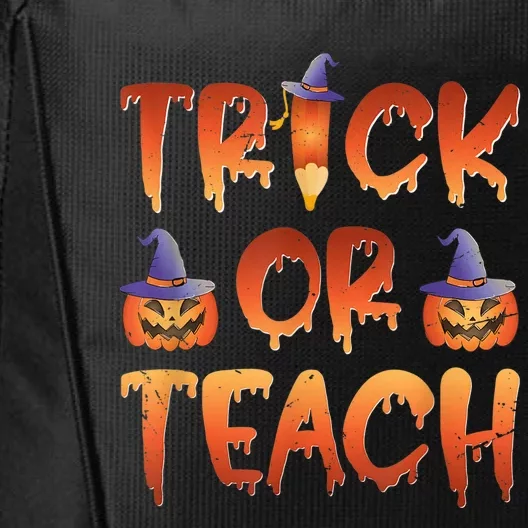 Trick Or Teach Funny Teacher Halloween Costume Teacher City Backpack