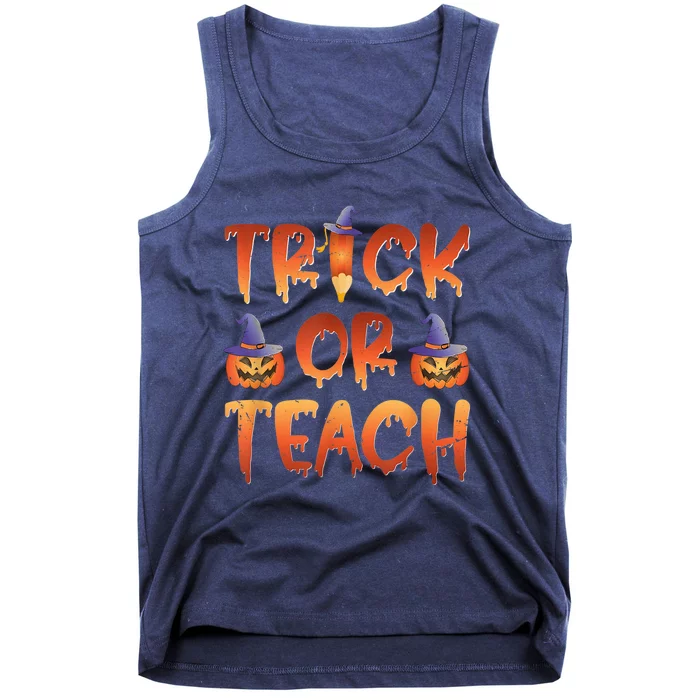 Trick Or Teach Funny Teacher Halloween Costume Teacher Tank Top