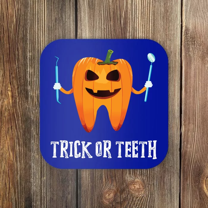 Trick Or Teeth Funny Dental Hygienist Dentist Rdh Halloween Funny Gift Coaster