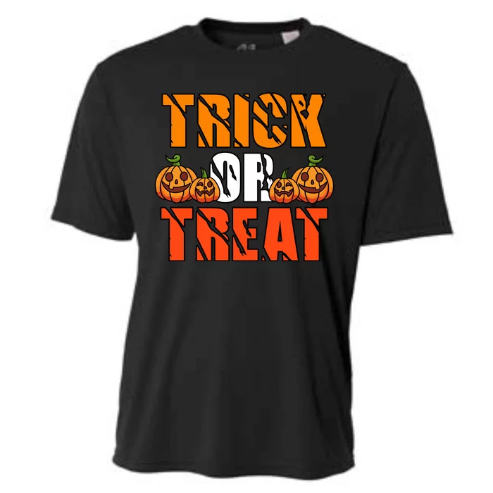 Trick Or Treat Halloween Festive Pumpkin Cooling Performance Crew T-Shirt