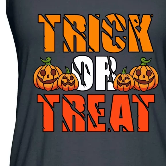 Trick Or Treat Halloween Festive Pumpkin Ladies Essential Flowy Tank