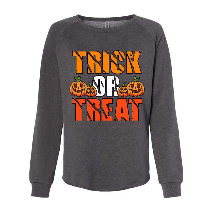 Trick Or Treat Halloween Festive Pumpkin Womens California Wash Sweatshirt