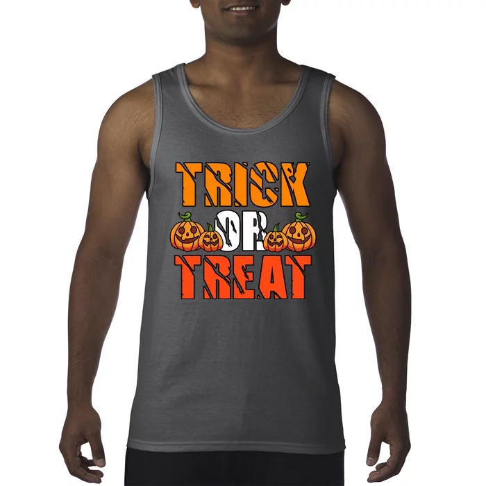 Trick Or Treat Halloween Festive Pumpkin Tank Top