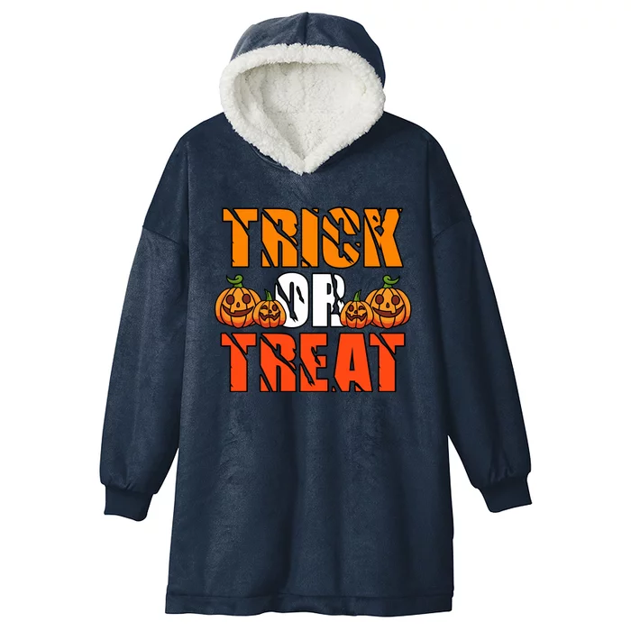 Trick Or Treat Halloween Festive Pumpkin Hooded Wearable Blanket