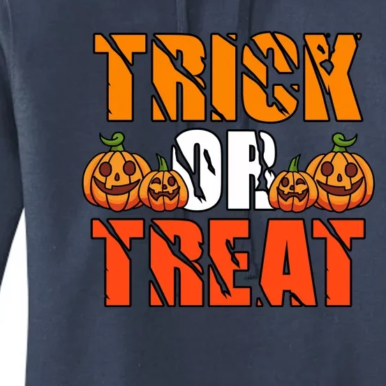 Trick Or Treat Halloween Festive Pumpkin Women's Pullover Hoodie