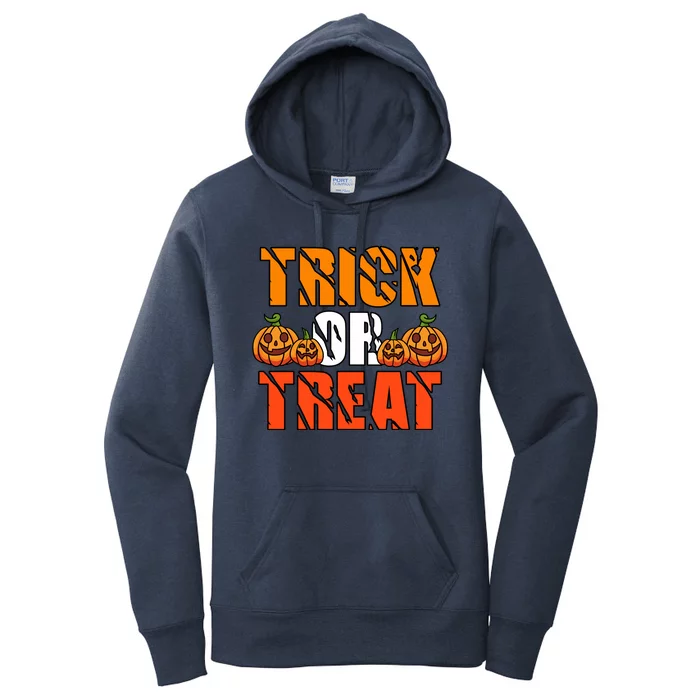 Trick Or Treat Halloween Festive Pumpkin Women's Pullover Hoodie