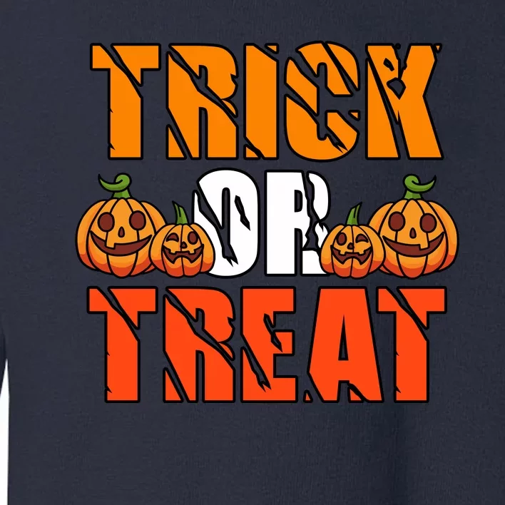 Trick Or Treat Halloween Festive Pumpkin Toddler Sweatshirt