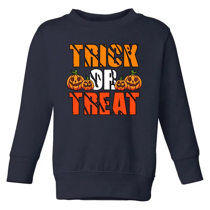 Trick Or Treat Halloween Festive Pumpkin Toddler Sweatshirt