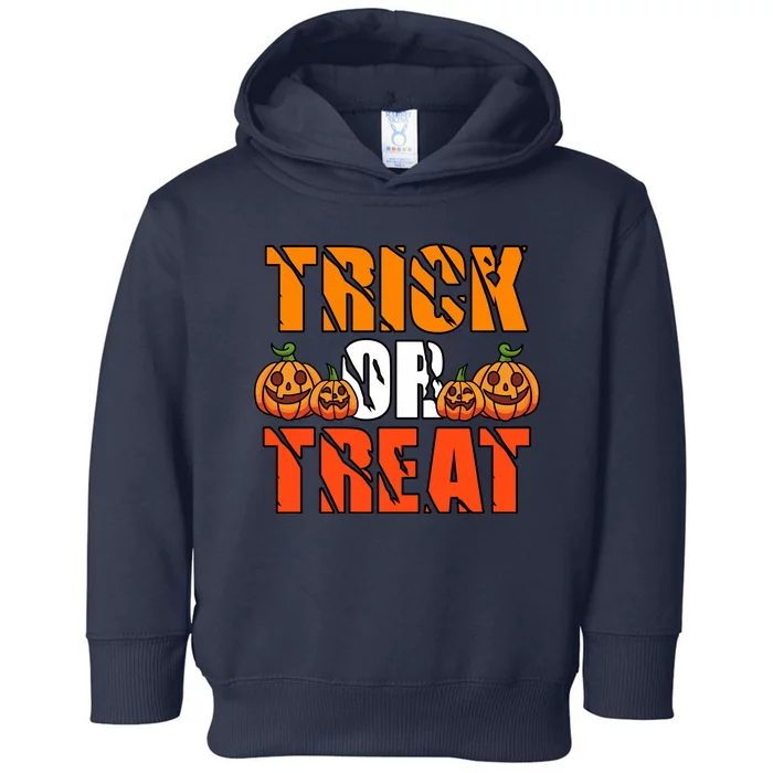 Trick Or Treat Halloween Festive Pumpkin Toddler Hoodie