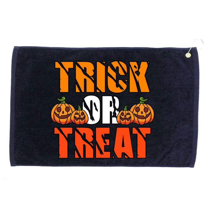 Trick Or Treat Halloween Festive Pumpkin Grommeted Golf Towel