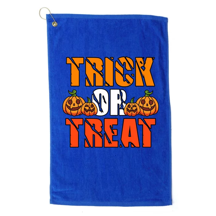 Trick Or Treat Halloween Festive Pumpkin Platinum Collection Golf Towel