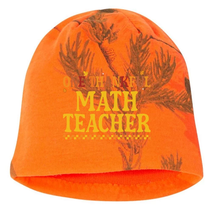 Thanksgiving One Thankful Math Teacher Gift Kati - Camo Knit Beanie