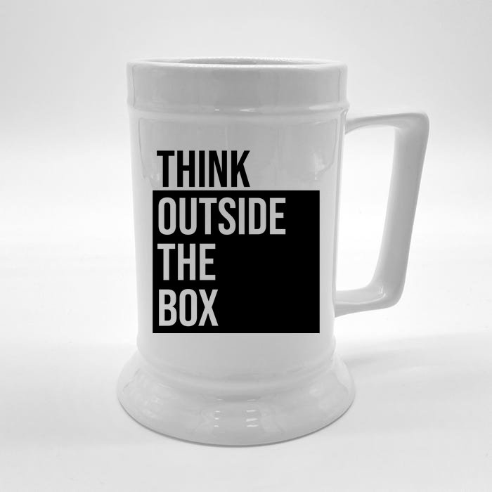 Think Outside The Box Front & Back Beer Stein