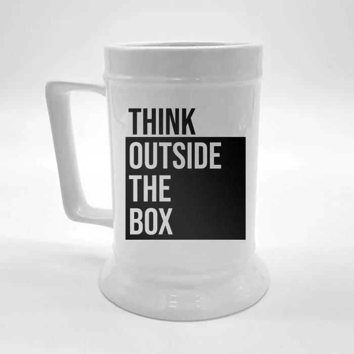 Think Outside The Box Front & Back Beer Stein