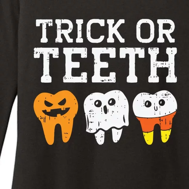 Trick Or Teeth Funny Dental Halloween Treat Dentist Gift Womens CVC Long Sleeve Shirt