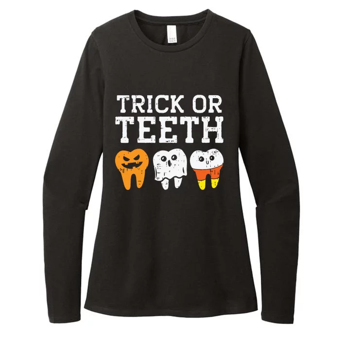 Trick Or Teeth Funny Dental Halloween Treat Dentist Gift Womens CVC Long Sleeve Shirt