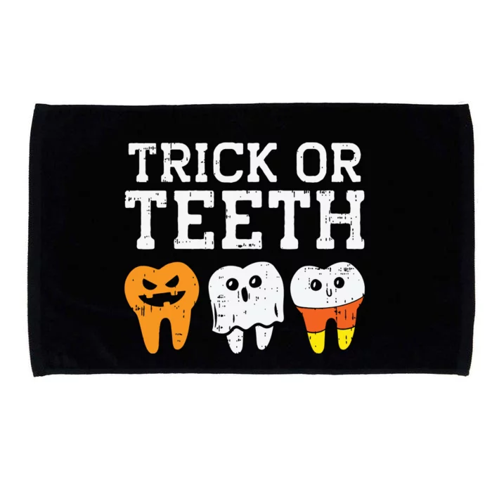 Trick Or Teeth Funny Dental Halloween Treat Dentist Gift Microfiber Hand Towel