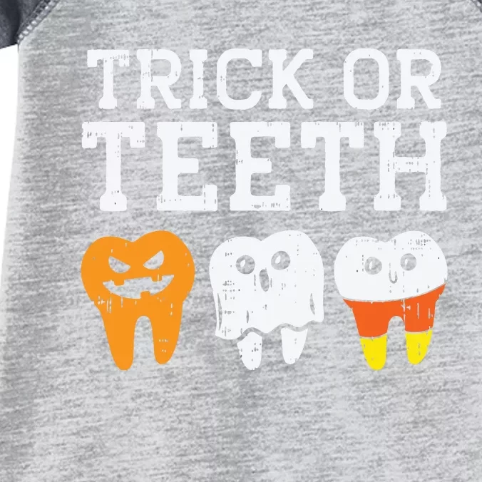 Trick Or Teeth Funny Dental Halloween Treat Dentist Gift Infant Baby Jersey Bodysuit