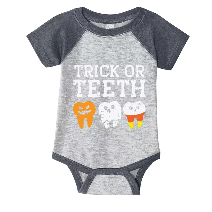 Trick Or Teeth Funny Dental Halloween Treat Dentist Gift Infant Baby Jersey Bodysuit