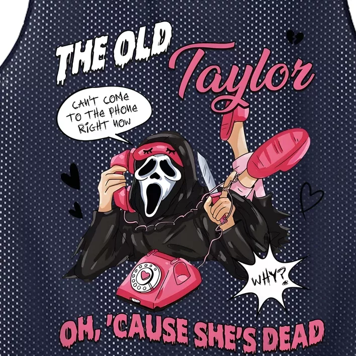 The Old TS Cant Come To The Phone Right Now Funny Halloween Ghostface Mesh Reversible Basketball Jersey Tank