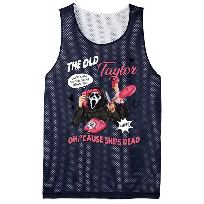 The Old TS Cant Come To The Phone Right Now Funny Halloween Ghostface Mesh Reversible Basketball Jersey Tank