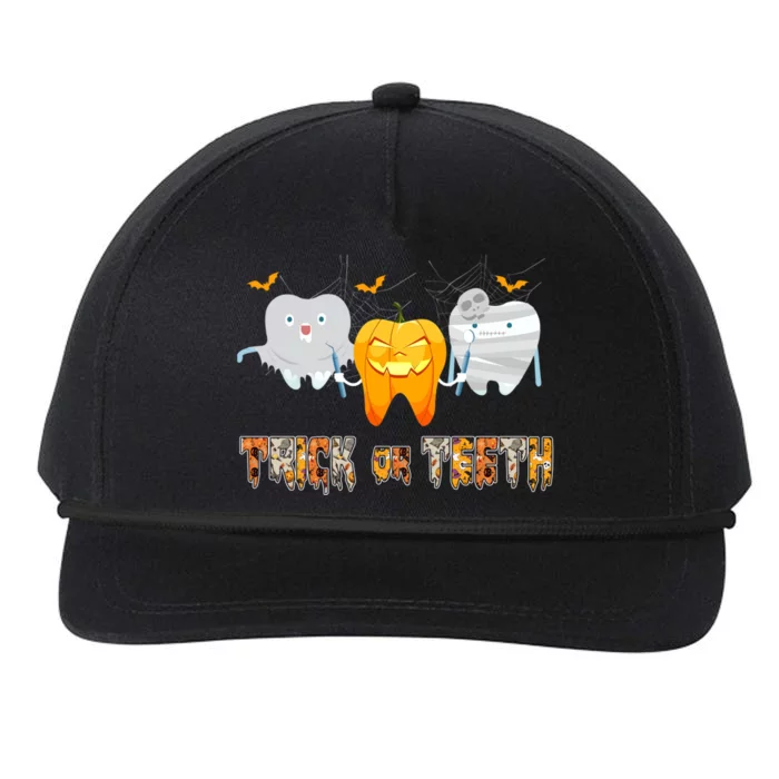 Trick Or Teeth Funny Dental Hygienist Dentist Rdh Halloween Meaningful Gift Snapback Five-Panel Rope Hat