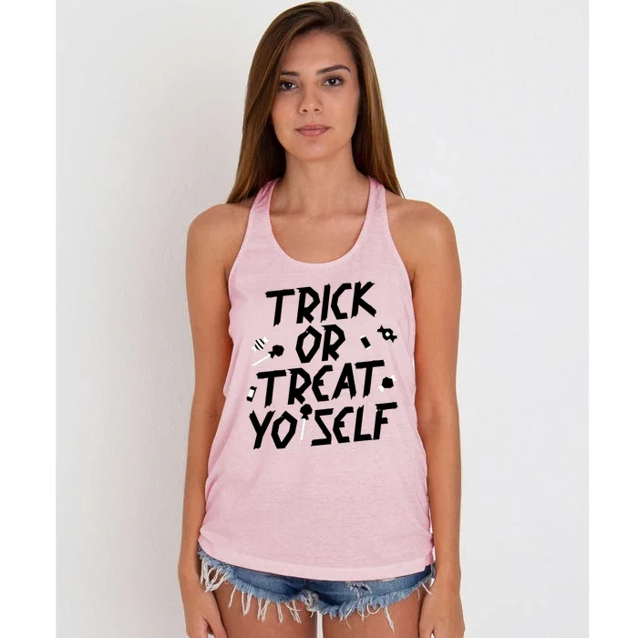 TRICK OR TREAT YO' SELF Women's Knotted Racerback Tank