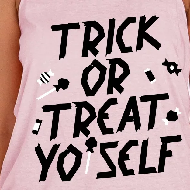 TRICK OR TREAT YO' SELF Women's Knotted Racerback Tank