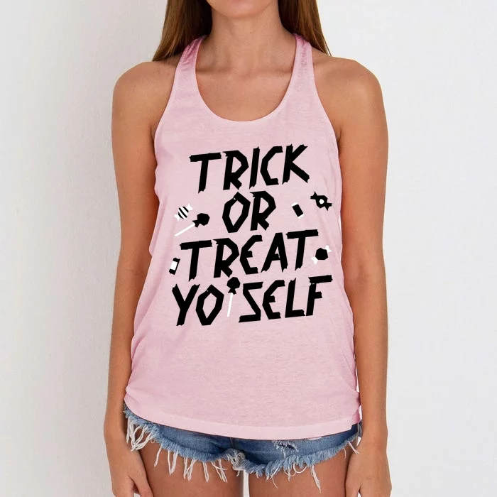 TRICK OR TREAT YO' SELF Women's Knotted Racerback Tank