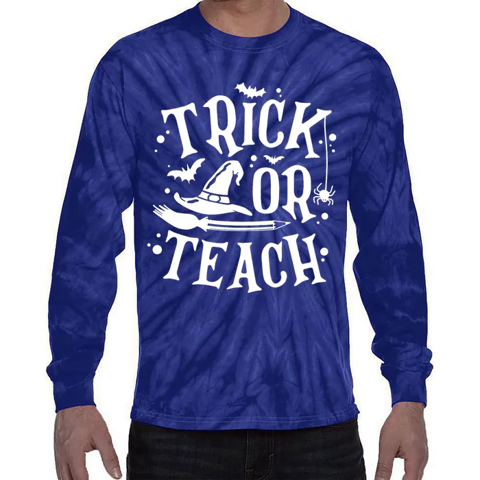 Trick Or Teach Funny Teacher Halloween Costume Gifts Tie-Dye Long Sleeve Shirt