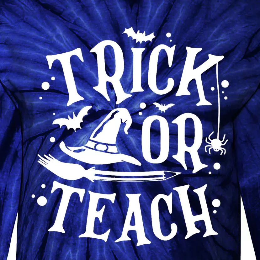 Trick Or Teach Funny Teacher Halloween Costume Gifts Tie-Dye Long Sleeve Shirt