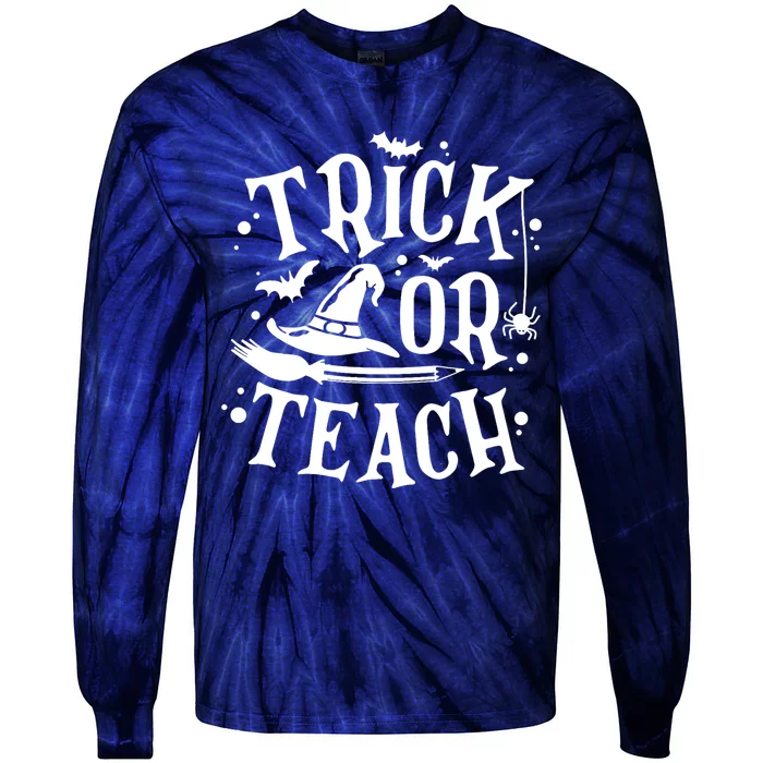 Trick Or Teach Funny Teacher Halloween Costume Gifts Tie-Dye Long Sleeve Shirt