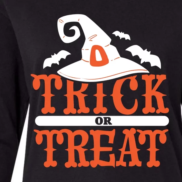 Trick Or Treat Halloween Witch Womens Cotton Relaxed Long Sleeve T-Shirt