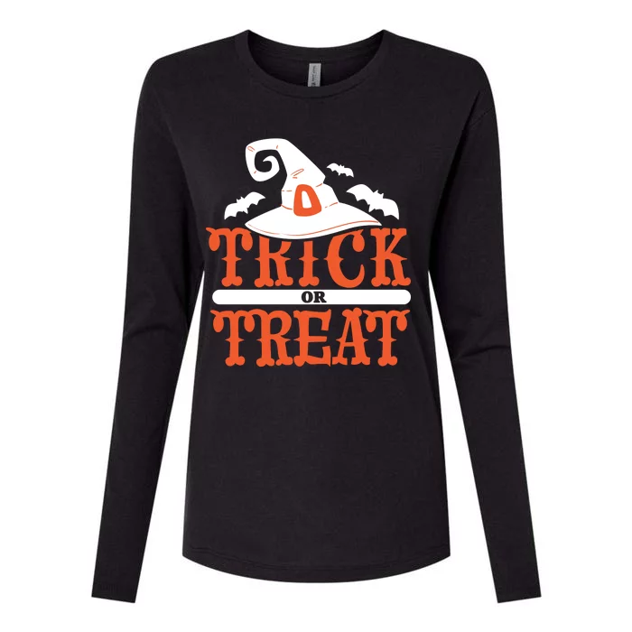 Trick Or Treat Halloween Witch Womens Cotton Relaxed Long Sleeve T-Shirt