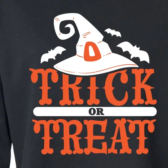 Trick Or Treat Halloween Witch Cropped Pullover Crew