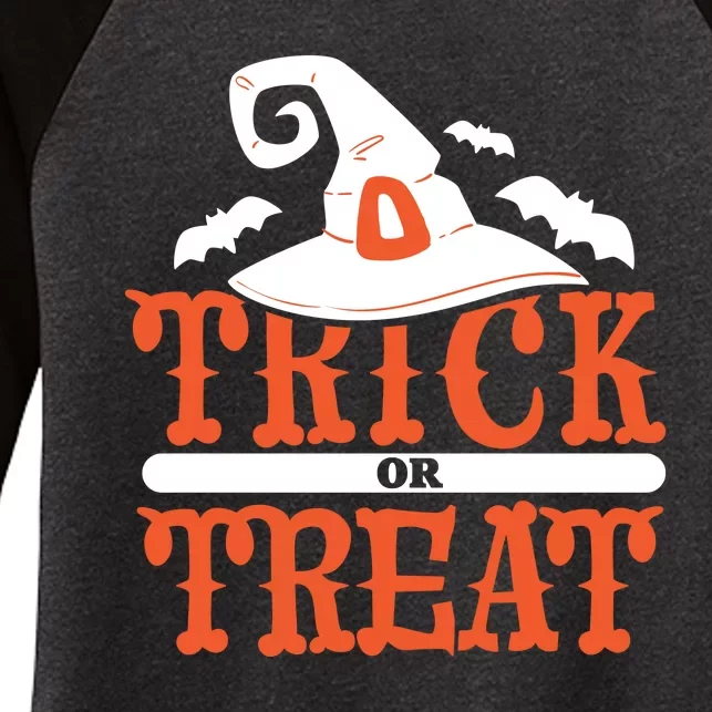 Trick Or Treat Halloween Witch Women's Tri-Blend 3/4-Sleeve Raglan Shirt