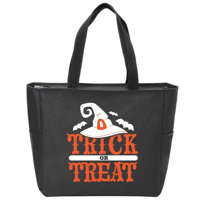 Trick Or Treat Halloween Witch Zip Tote Bag